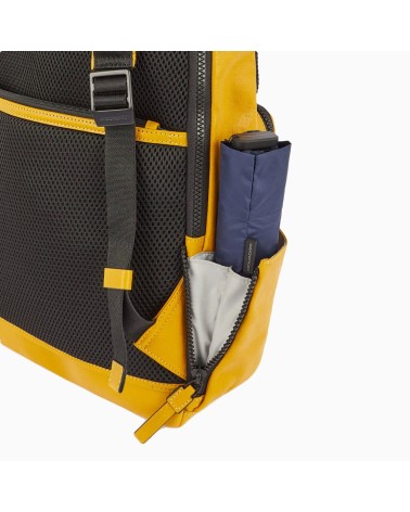 Piquadro Laptop & iPad Backpack - Stylish Black Eco-Leather